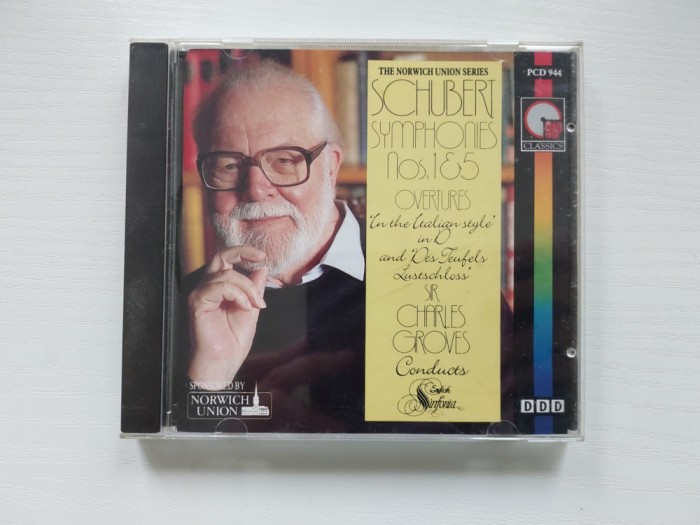 CD: English Sinfonia, Sir Charles Groves &ndash; Schubert: Symphonies Nos. 1&amp;5-Overtures