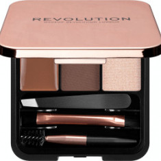 Revolution Brow Sculpt kit set pentru sprâncene Medium Brown, 2,2 g