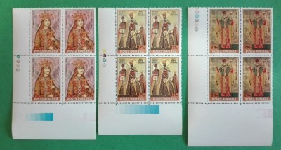 TIMBRE ROMANIA MNH LP1321/1993 Icoane ,Sfinți 93 bloc de 4 timbre foto