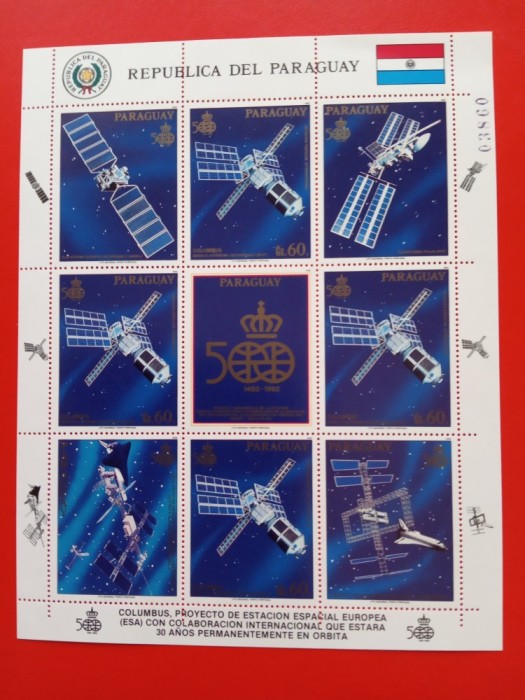 PARAGUAY, SPACE - BLOC MNH