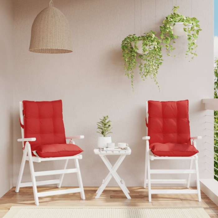 vidaXL Perne scaun cu spătar mic, 2 buc., roșu, textil oxford 377689