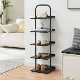 Schuhregal Poytya Stahl 119x34x32 cm Schwarz [en.casa]