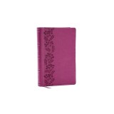 NKJV Personal Size Large Print Bible with 43,000 Cross References, Pink Leathersoft, Red Letter, Comfort Print