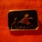 Insigna veche China - Cocor , metal si email ,dim.=3x1,8cm
