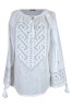Bluza dama tip ie 124, alb/argintiu perlat , marimea S, Casual, Bumbac