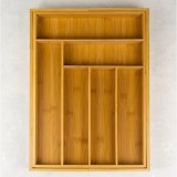 Cutie pentru tacamuri din bambus, cu 8 compartimente, pentru sertar, 52x43x5 cm Kinghoff