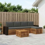 vidaXL Set de canapele de exterior cu pernă 6 pcs Natural și Antracit 3384273