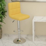 VidaXL Scaun de bar, galben muștar, material textil