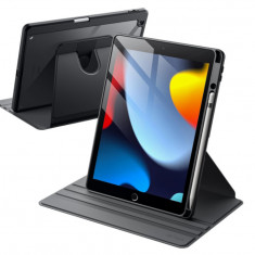 Husa rotativa JETech pentru iPad 9 8 7, 10,2 inchi (25.9 cm), model 2021 2020 2019, generatia 9 8 7, negru - RESIGILAT