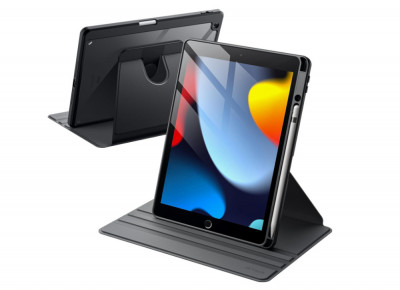 Husa rotativa JETech pentru iPad 9 8 7, 10,2 inchi (25.9 cm), model 2021 2020 2019, generatia 9 8 7, negru - RESIGILAT foto