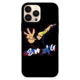 Husa compatibila cu Apple iPhone 12 model Glitched Johnny Bravo, Silicon, TPU, Viceversa, Transparent, Carcasa
