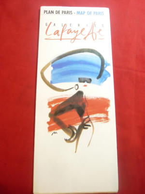 Harta Parisului - Galeriile LaFayette 1994 - ghid turistic ,reclame foto
