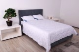 Cumpara ieftin Pilota microfibra striata matlasata, Somnart, 180x200 cm, 200 g, alba, de vara, model lacrimi