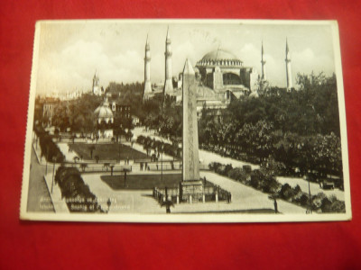 Ilustrata Istambul - Sfanta Sofia si Hipodromul ,circulat 1934 foto