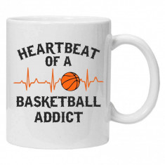 Cana personalizata cu textul &amp;quot;heartbeat basketball&amp;quot; foto