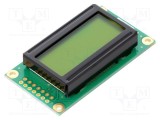 Afișaj LCD alfanumeric 8x2 galben-verde RAYSTAR OPTRONICS