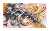 Cumpara ieftin Tablou abstract pictat manual, Conexiuni astrale, 100x60cm ulei pe panza in relief efect 3D, Spectaculos