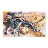 Tablou abstract pictat manual, Conexiuni astrale, 100x60cm ulei pe panza in relief efect 3D, Spectaculos