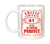 Cana alba personalizata, Editie Limitata 41 ani, INOVATIX&reg;. 330ml
