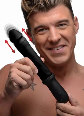 Vibrator Impressor Ciocan din silicon, incarcare USB, natural, 21 cm# foto