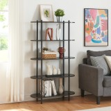 Raft carti &Oslash;vre 108x80x30cm cu 5 rafturi negru [en.casa] HausGarden Leisure, [en.casa]