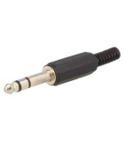 Mufa Jack 6.3 mm tata stereo cu manson plastic drept pe cablu NINIGI