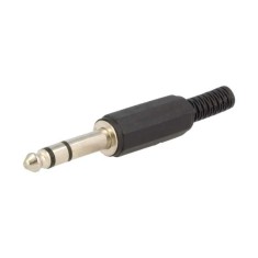 Mufa Jack 6.3 mm tata stereo cu manson plastic drept pe cablu NINIGI