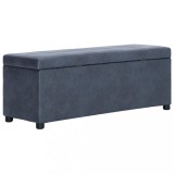 Cumpara ieftin Banchetă cu depozitare, gri, 116 cm, piele &icirc;ntoarsă ecologică