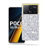 Husa cu sclipici Xiaomi Poco X6 Pro Asteroid GSM Sparkly Glitter, alb