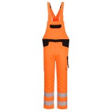 Pantaloni de protectie cu pieptar reflectorizanti portocaliu Portwest Hi-Vis Marime 3XL