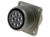 Conector circular mamă 10 pini argintat, montare pe panou - AMPHENOL