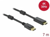 Cablu pasiv DisplayPort 1.2 la HDMI 4K30Hz T-T 7m Negru, Delock 85961