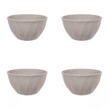 Set boluri, 4 piese, 300 ml, Plastic, Bej