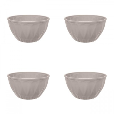 Set boluri, 4 piese, 300 ml, Plastic, Bej foto