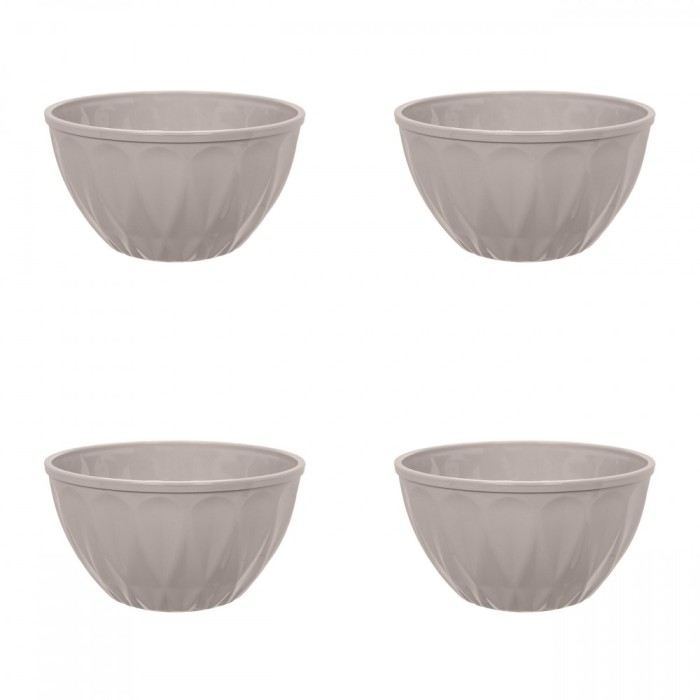 Set boluri, 4 piese, 300 ml, Plastic, Bej
