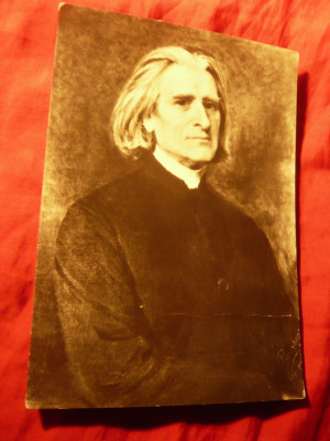 Ilustrata cca.1968- Personalitati- Portret Fr.Liszt ,autor Plockhorst ,pliu foto
