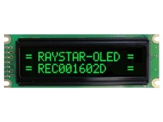 Afișaj OLED Alfanumeric 16x2 Verde RAYSTAR REC001602DGPP5N00100 85x30x10mm PIN 14