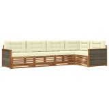 vidaXL Set de canapele de exterior cu pernă 5 pcs Natural și Crem 3383348