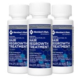 Set Solutie, Member&amp;#039;s Mark, Minoxidil 5%, Tratament Impotriva Caderii Parului, pentru Barbati, Pipeta Inclusa, 3x 60ml