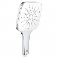 Para de dus Grohe Rainshower SmartActive Cube 130 26551LS0, 1/2, universala, 3 pulverizari, anti-calcar, Crom/Alb