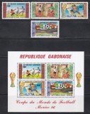 Gabon 1986 - Campionatul Mondial de Fotbal - Mexic 1986, Serie + Colita, MNH