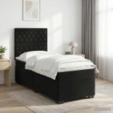 Cumpara ieftin Pat boxspring cu saltea cu headboard Negru 80 x 200 cm Catifea