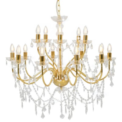 Candelabru cu 2 r&amp;acirc;nduri, auriu, becuri 15 x E14 foto
