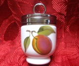 DOZA PORTELAN ENGLEZESC ROYAL WORCESTER CU CAPAC MATERIAL INOXIDABIL DECOR MURE PIERSICI 9 CM