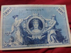 Bancnota 100 Marci-1908 Reichsbanknote O sută de Reichsmarks 100 de mărci