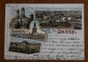 CP Iasi litografie Jasi Jassy 1899 Palatul Administrativ, Biserica Trei Ierarhi, Circulata, Printata