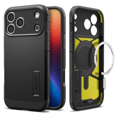 Husa MagSafe pentru Apple iPhone 17 Pro, Spigen, Tough Armor T, Neagra foto