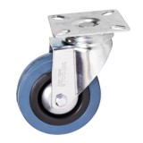 Roata pivotanta Detoolz 125x27 mm din cauciuc si PP, pentru carucioare