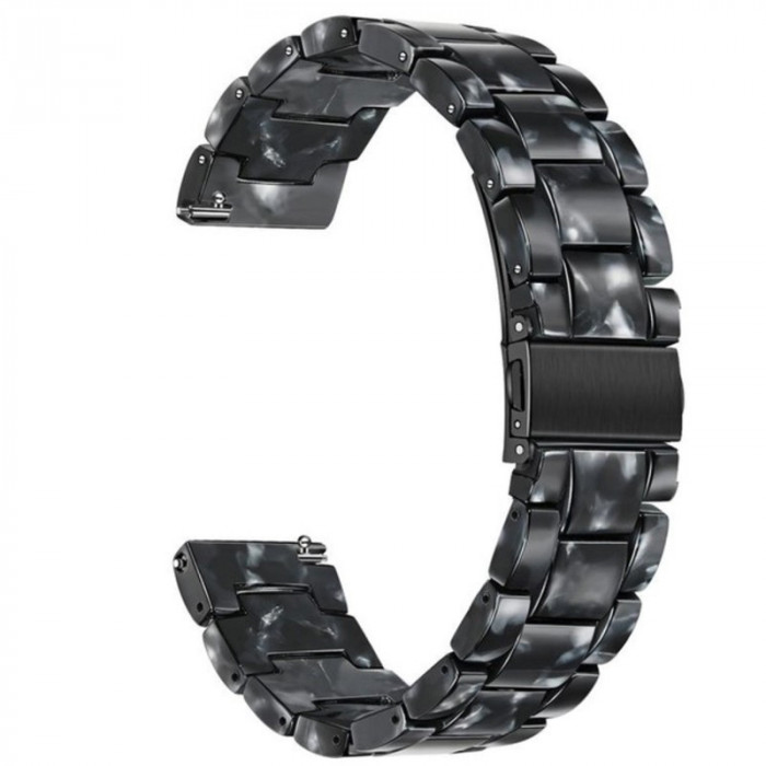 Curea polimer compatibila cu Honor Magic Watch 2 46mm, Telescoape QR, 22mm, Black Spot