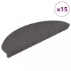 vidaXL Covorașe Scări Autoadezive Argintii 65x21cm, Set 15 Bucăți, Aspect Sisal, Antiderapante